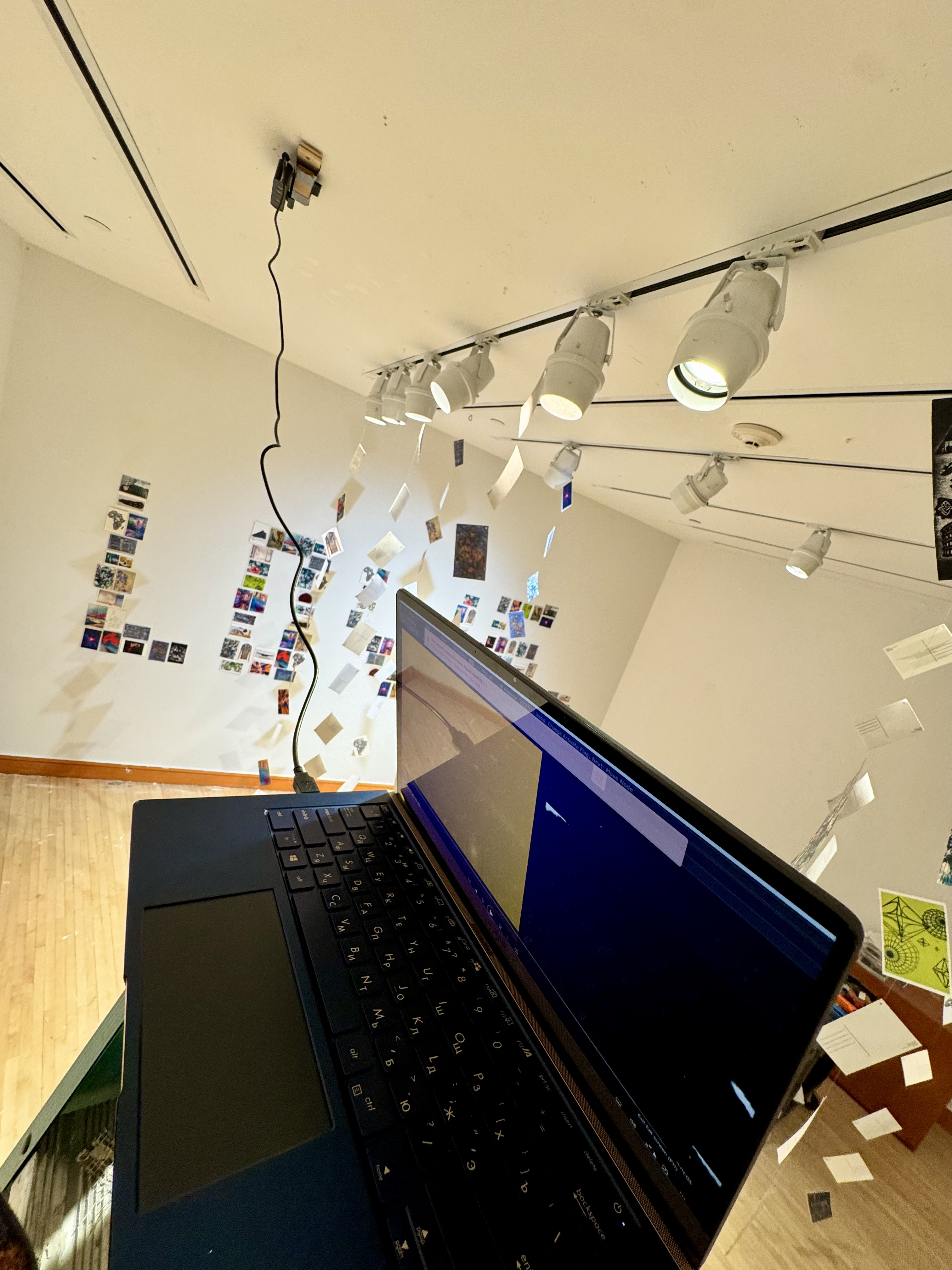 Computer on the stairs